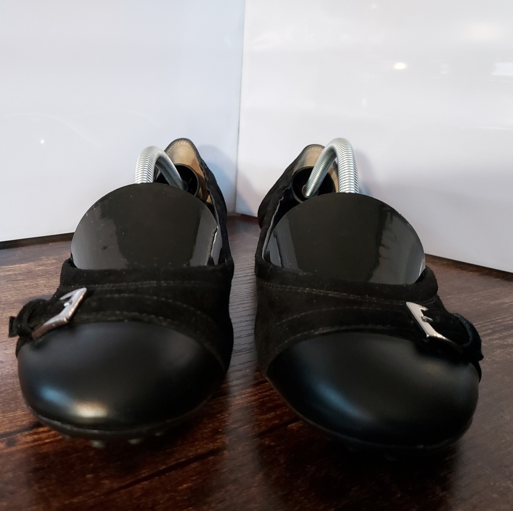 Tod's black ballet flat driving shoes, Size 7 1/2